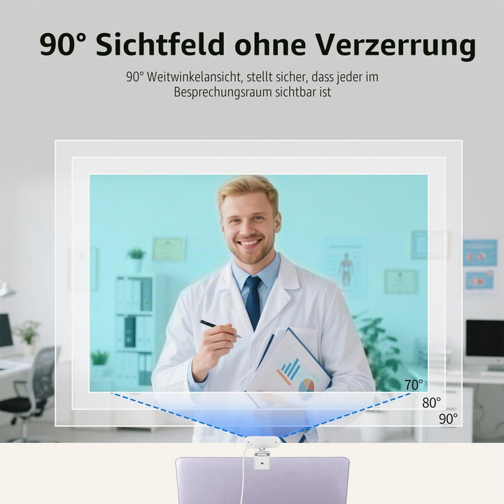 TOALLIN 2K Webcam mit Stativ für Streaming, 5 Megapixel, integriertes Mikrofon &amp; Privacy-Abdeckung,