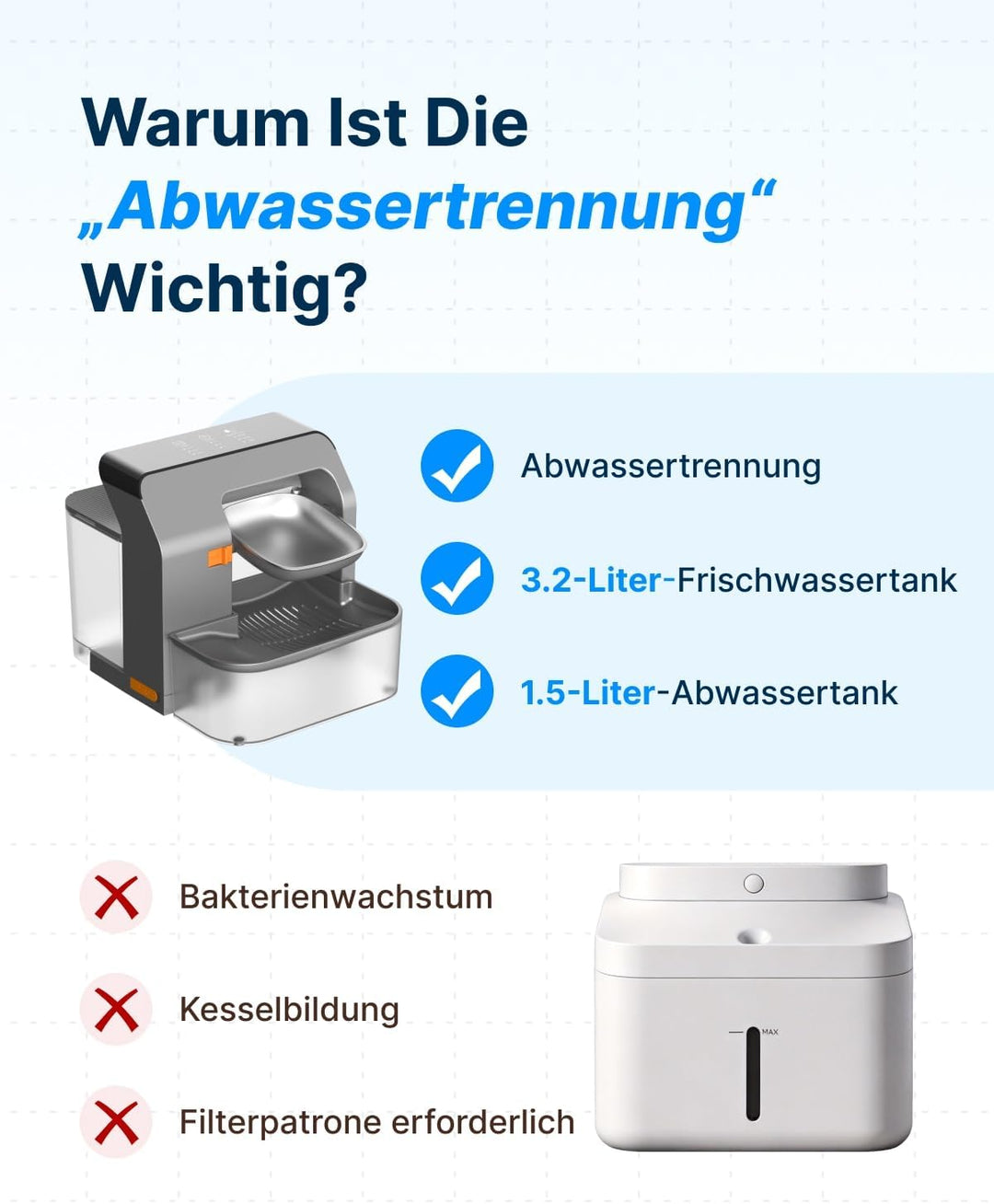 Trinkbrunnen für Katzen, Kabelloser Katzenbrunnen mit Bewegungssensor, Leise Wasserpumpe, Schwarz, 3
