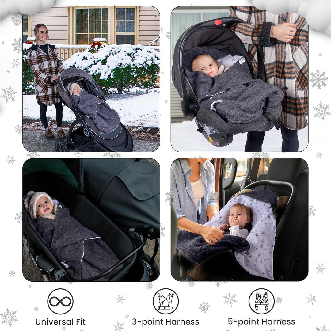 Swaddyl WOLLWALK Einschlagdecke Babyschale - Baby Fusssack - Maxi-Cosi Decke - Einschlagdecken für K
