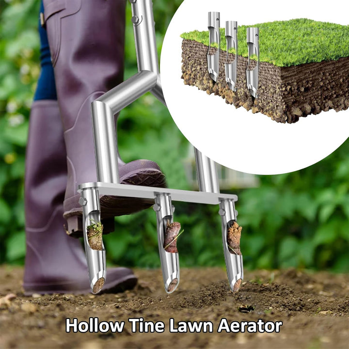 Manueller Kern Rasenbelüfter Werkzeug, 2-in-1 Rasenentkernbelüfter & Rasenbelüfter Spikes, mit 3 aus