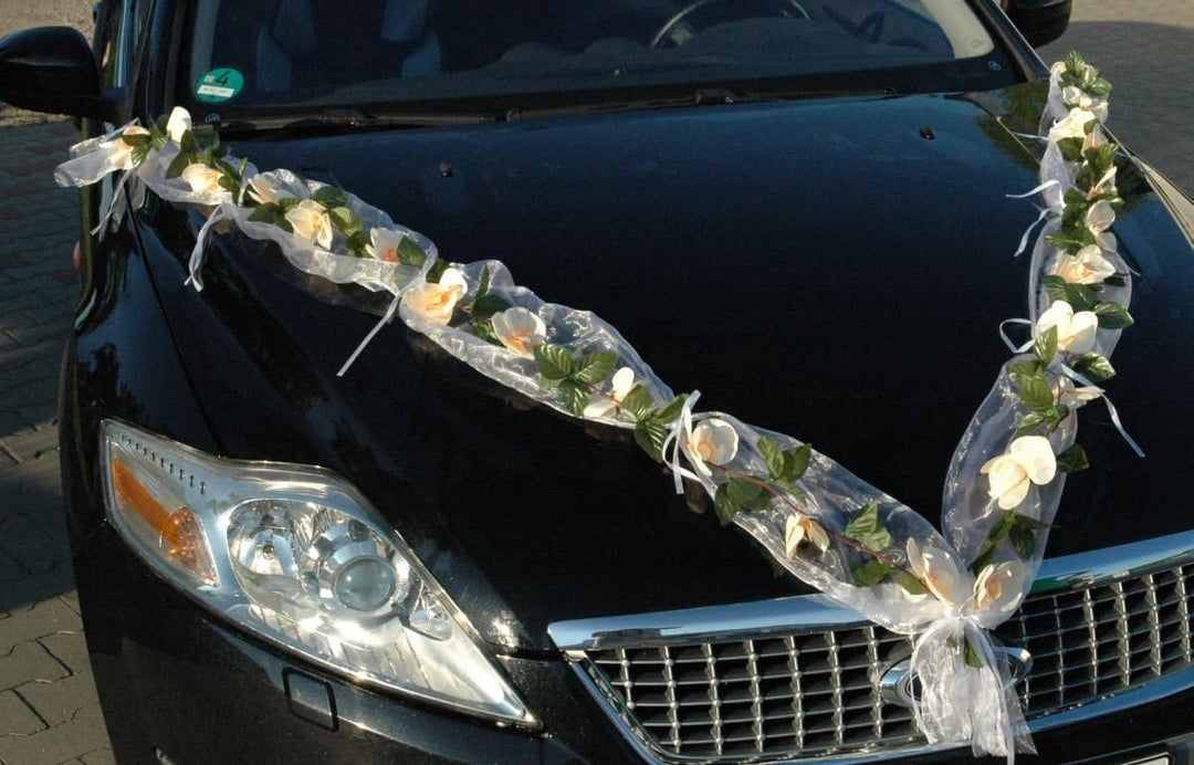 ORCHIDEEN Girlande Auto Schmuck Braut Paar Deko Dekoration Autoschmuck Hochzeit Car Auto Wedding Dek