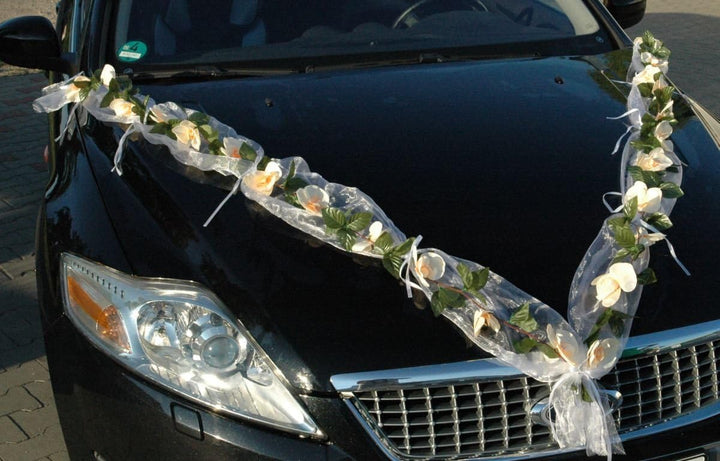 ORCHIDEEN Girlande Auto Schmuck Braut Paar Deko Dekoration Autoschmuck Hochzeit Car Auto Wedding Dek