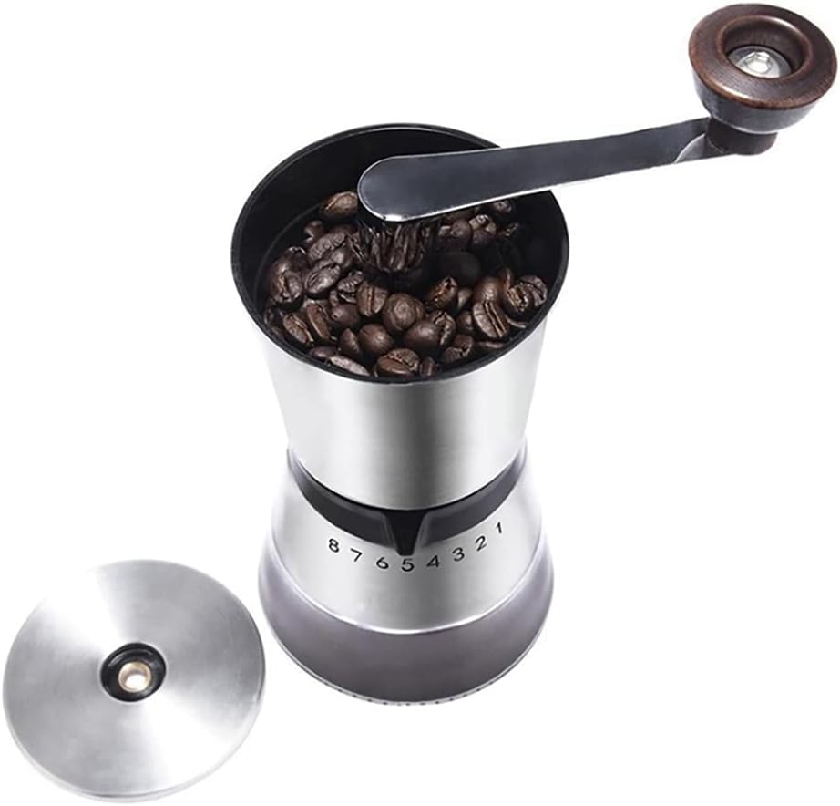 Manuelle Kaffeemühle YUNRUX Einstellbar Rauheit Handkaffeemühle Handgetreidemühle für Kaffeebohnen P