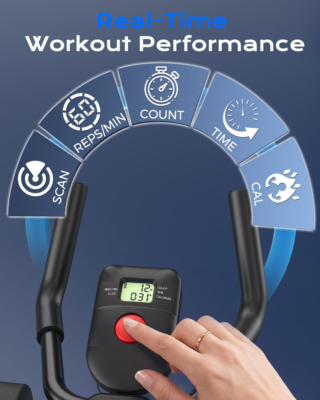 Dskeuzeew Bauchtrainer verstellbarer Bauchmuskeltrainer für Heim-Fitnessstudio mit LCD-Display und A