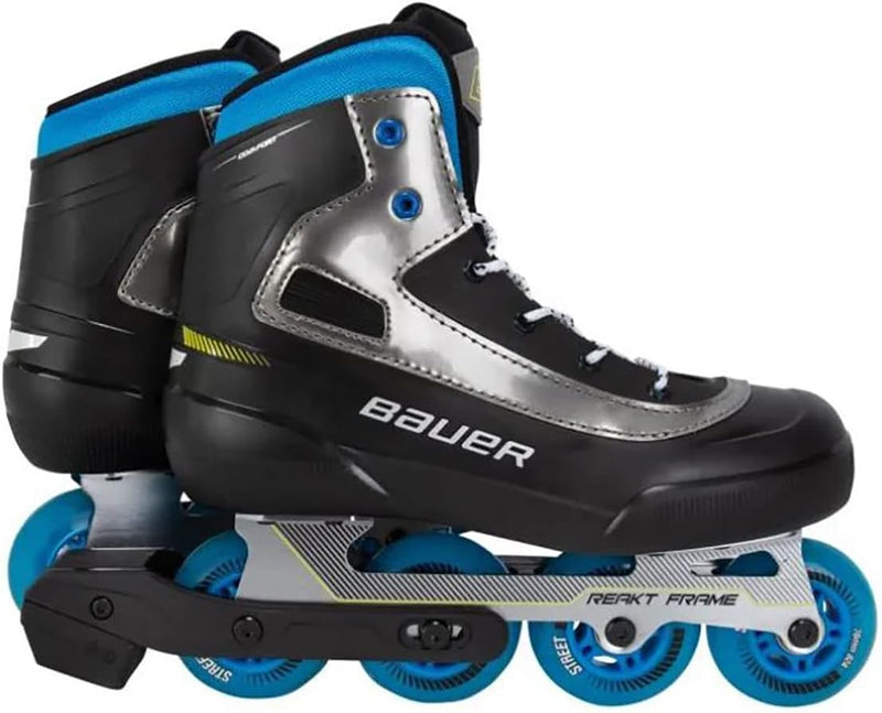 BAUER Rec Inline Skate Coaster Junior + Senior, Grösse:M9/W10 (EU 43), Weite :R = Regular