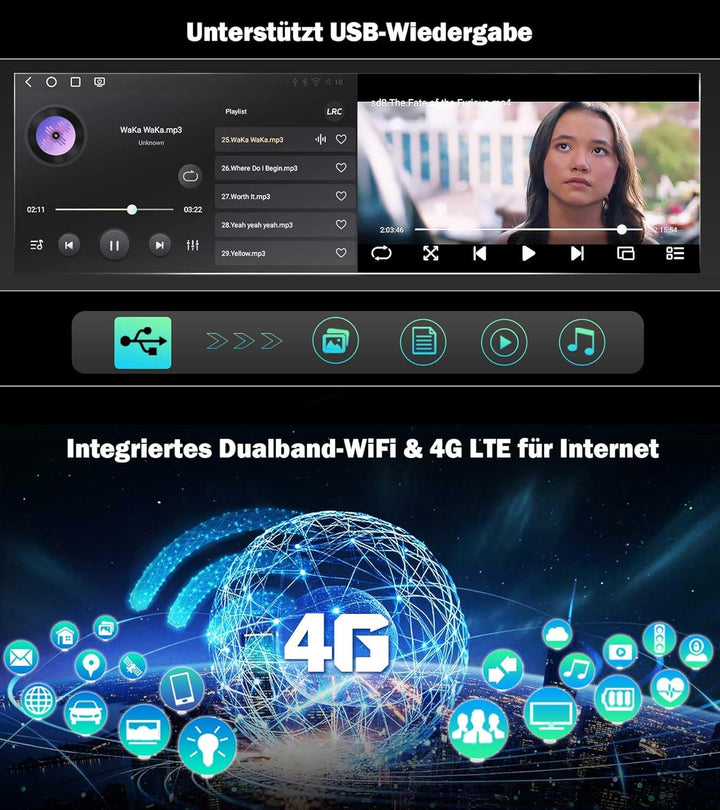 Erisin Qualcomm Android 14 4GB+64GB 8-Kern Autoradio Bluetooth GPS Navi für Opel Corsa D Astra H Cor