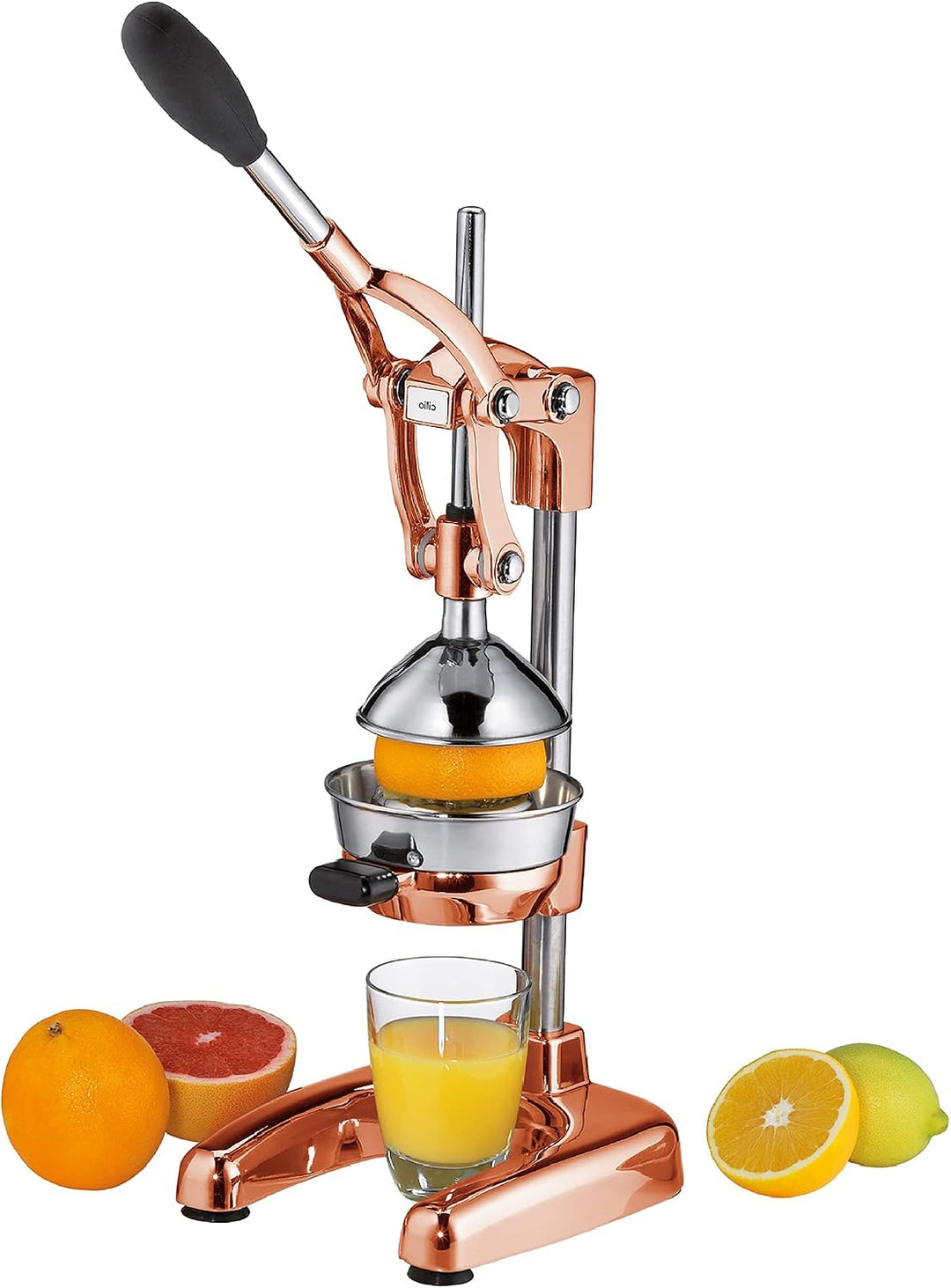 Cilio C309454 Manuelle Saftpresse, Zinkdruckguss, Kupfer, 23 x 19 x 44 cm, Kupfer