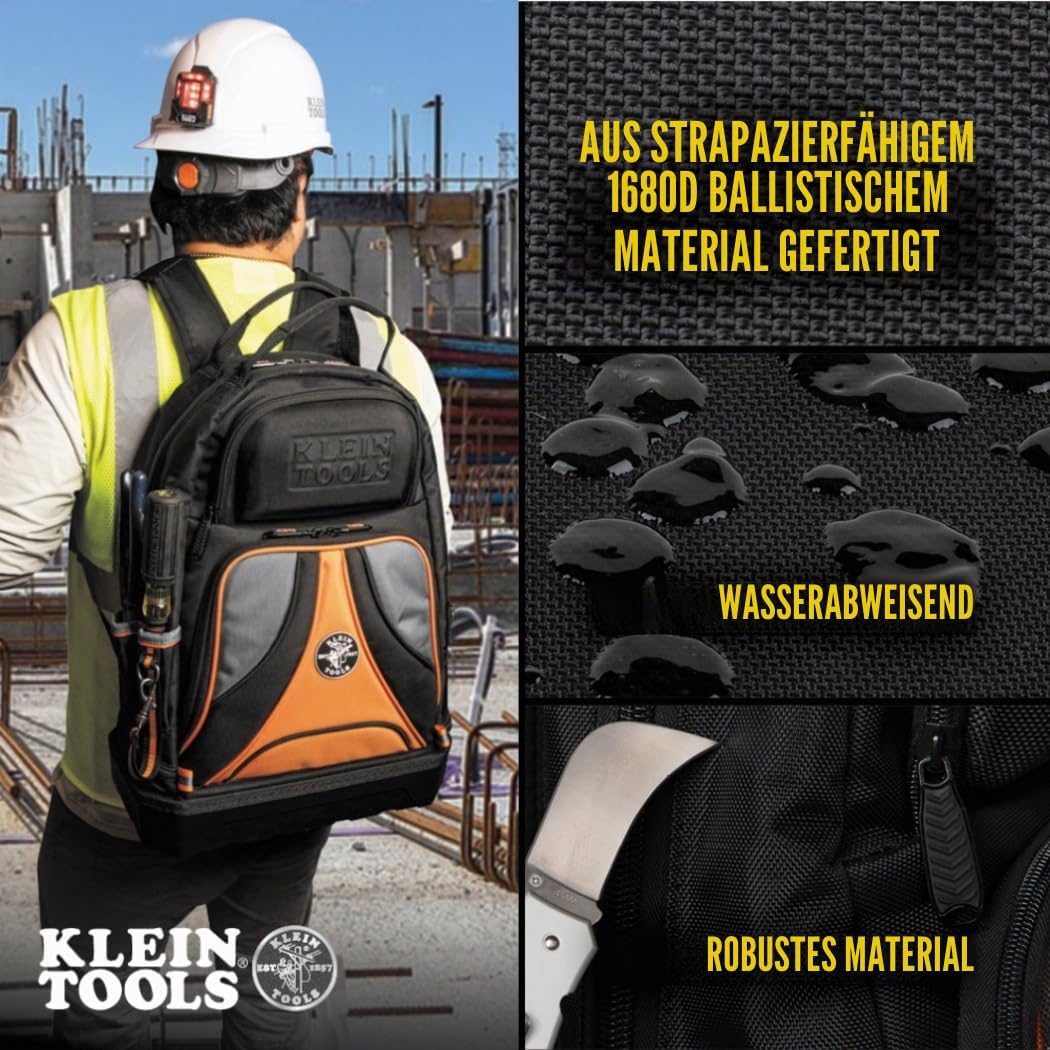 Werkzeugtasche Rucksack Heavy Duty Tradesman Pro Tool Organizer Tool Carrier mit 39 Taschen und gefo