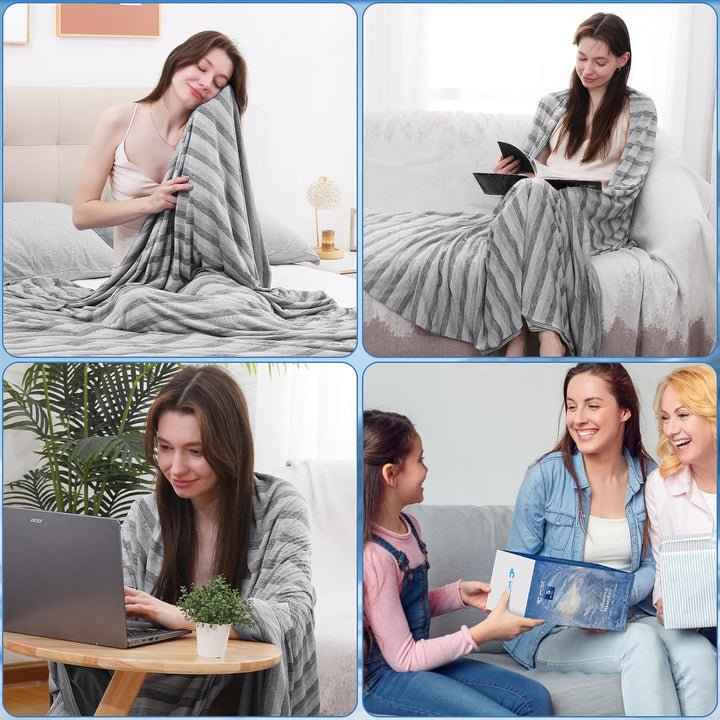 Luxear Kühldecke Sommer, Arc-Chill Q-Max >0,5 Selbstkühlende Decke, 2-in-1 Doppelseitige Schlafdecke