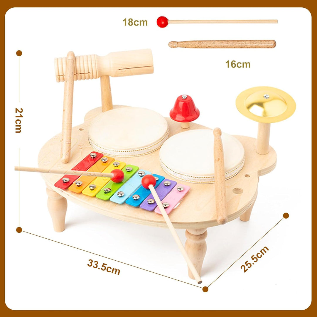 UCAMP Schlagzeug Kinder,Trommel Kinder 10-in-1 Musikinstrumente Kinder ab 1 2 3 Jahre mit Xylophon,H