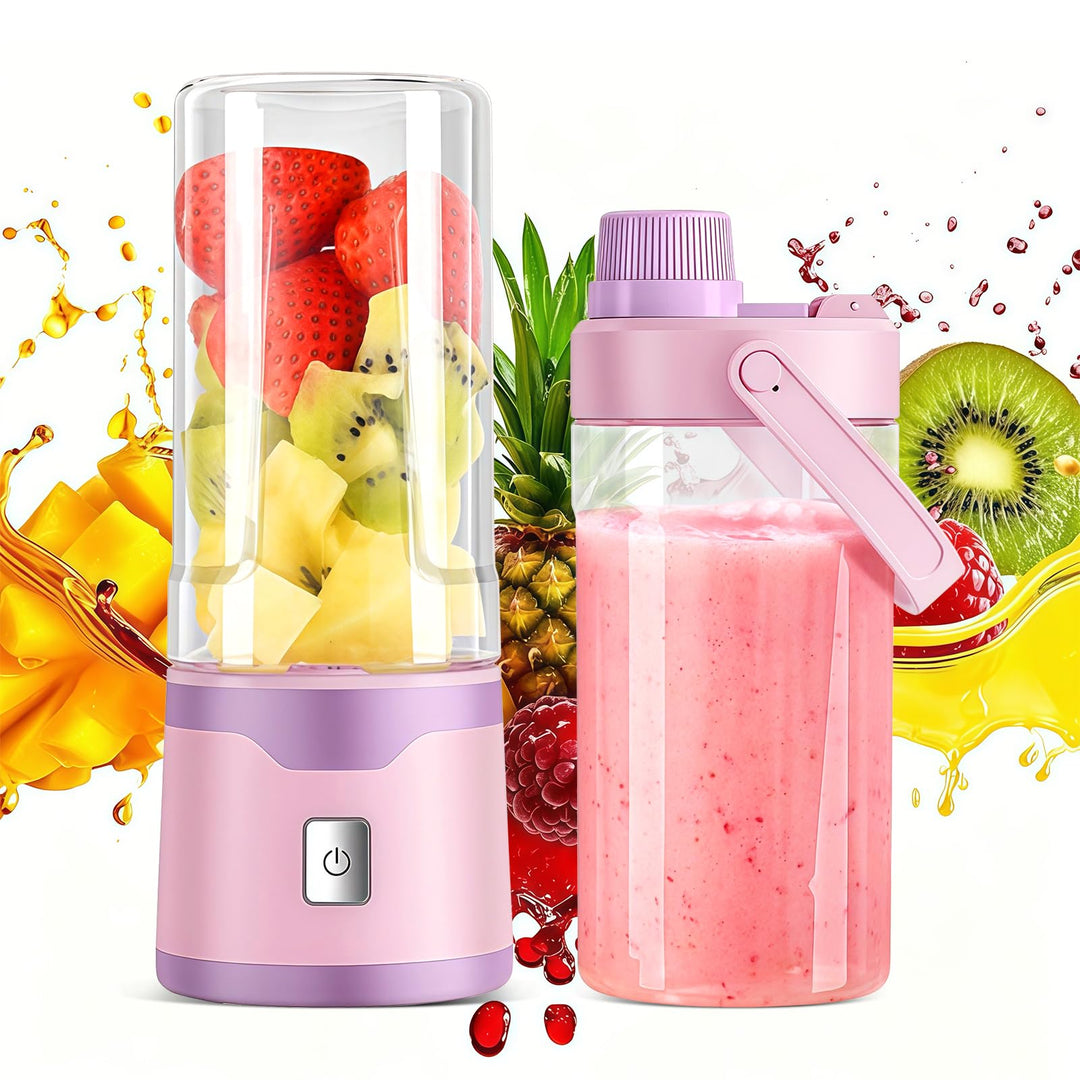 Mixer to Go, Tragbarer Schneller Mixer Smoothie Maker, 18-Blatt Edelstahlklingen, 450ml USB-C Wieder
