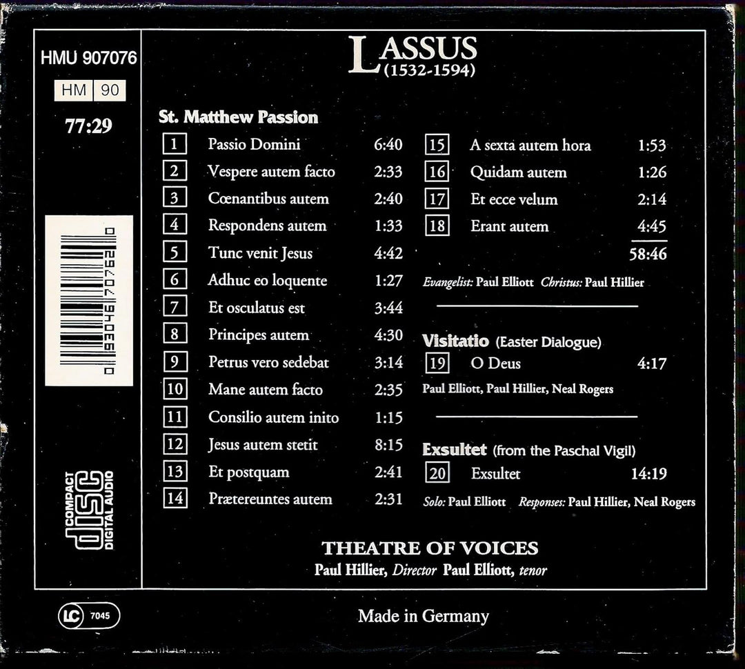 St. Matthew Passion u.a., Audio-CD