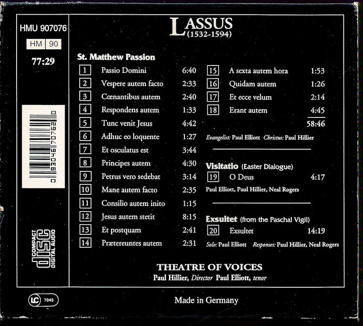 St. Matthew Passion u.a., Audio-CD