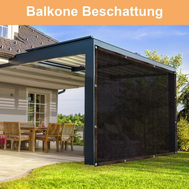 Schattiernetz-mit-ösen-2x3m, Schwarze Garten Sonnenschutz Netz Terrasse 70% Shading Rate UV-Beständi