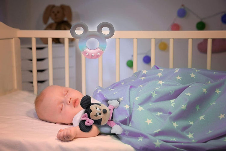 Clementoni 17396 Disney Baby Minnie Sound & Color Lamp Nachtlicht Weiss Musik 0 Monate + Lampe Baby