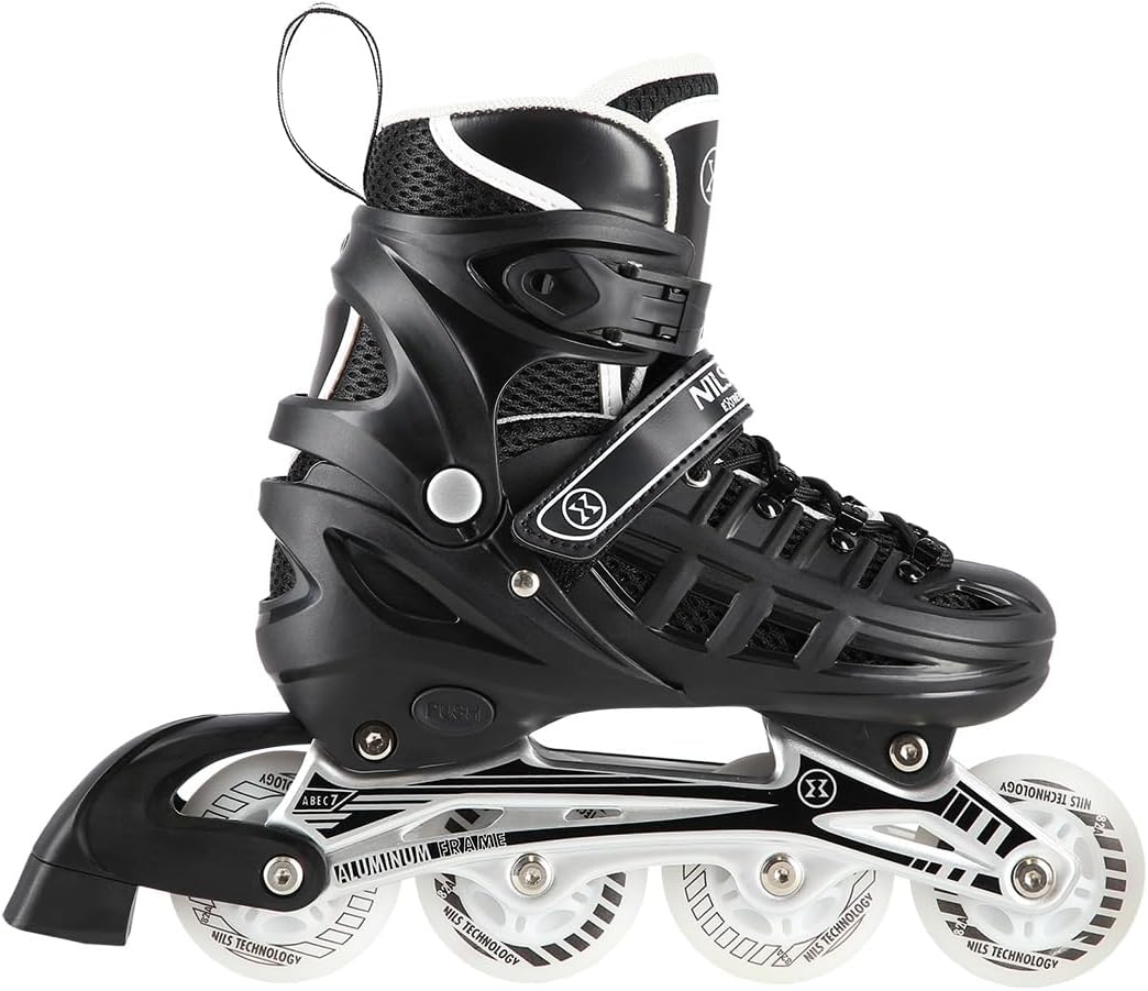 LED 4-in-1 Inline-Rollschuhe Triskates Schlittschuhe mit einstellbarer Grösse 31–42 Inlines ABEC7 fü