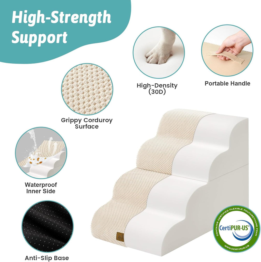 Breiter Hundetreppe für Kleine Hunde 50 cm, Hunderampe für Sofa, Hundetreppe Bett,Katzentreppe für A