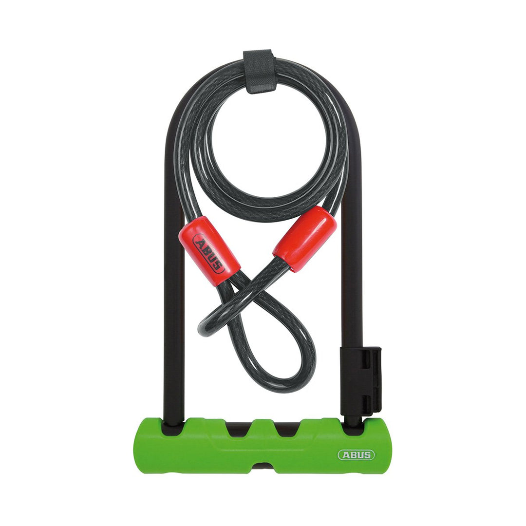ABUS Bügelschloss Ultra 410 + SH34-Halterung + Sicherungskabel Cobra 10/120 - Fahrradschloss mit Run