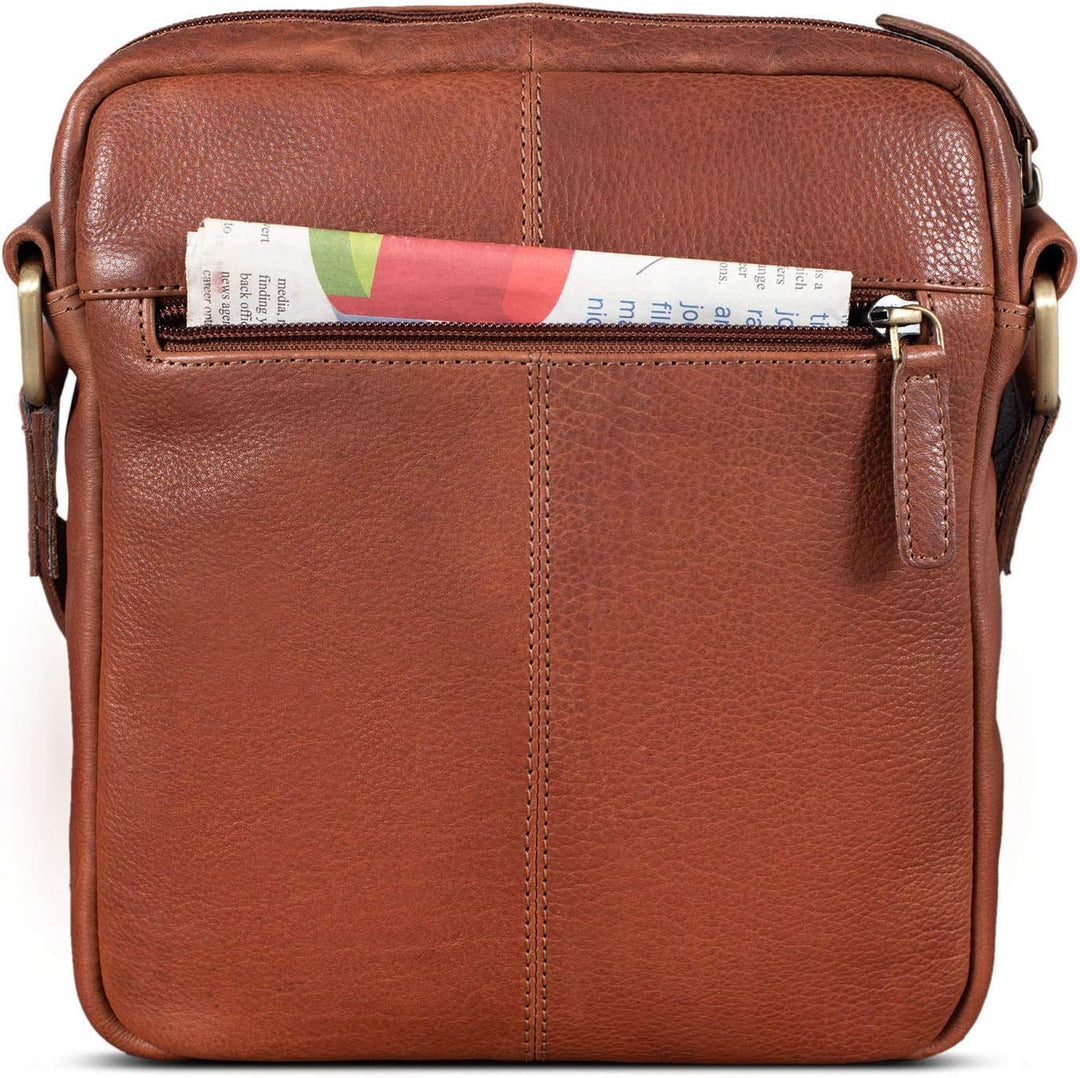 ROYALZ 'Trenton' Umhängetasche Leder Herren Klein Vintage Design Seitentasche Männer Schultertasche