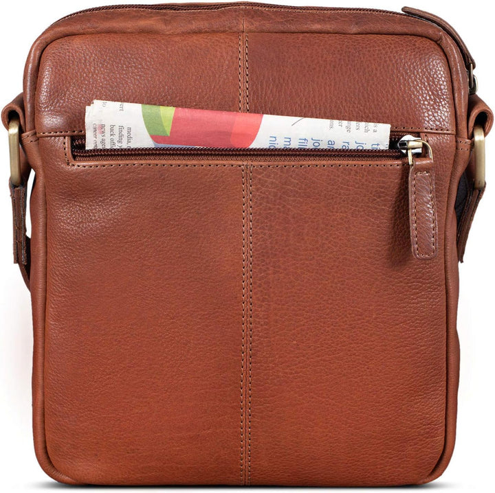 ROYALZ 'Trenton' Umhängetasche Leder Herren Klein Vintage Design Seitentasche Männer Schultertasche