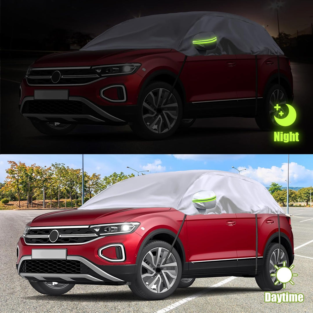 Autoabdeckung Wasserdicht Ersatz für VW T-ROC 2017-2024, Sonnenfest Hälfte Autoabdeckung, Halbgarage