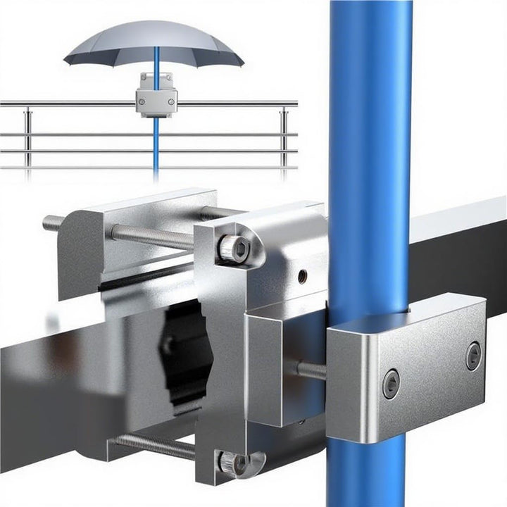4smile Sonnenschirmhalter Balkongeländer SunnyRock - Extra-Starke Aluminium Sonnenschirm Halterung B