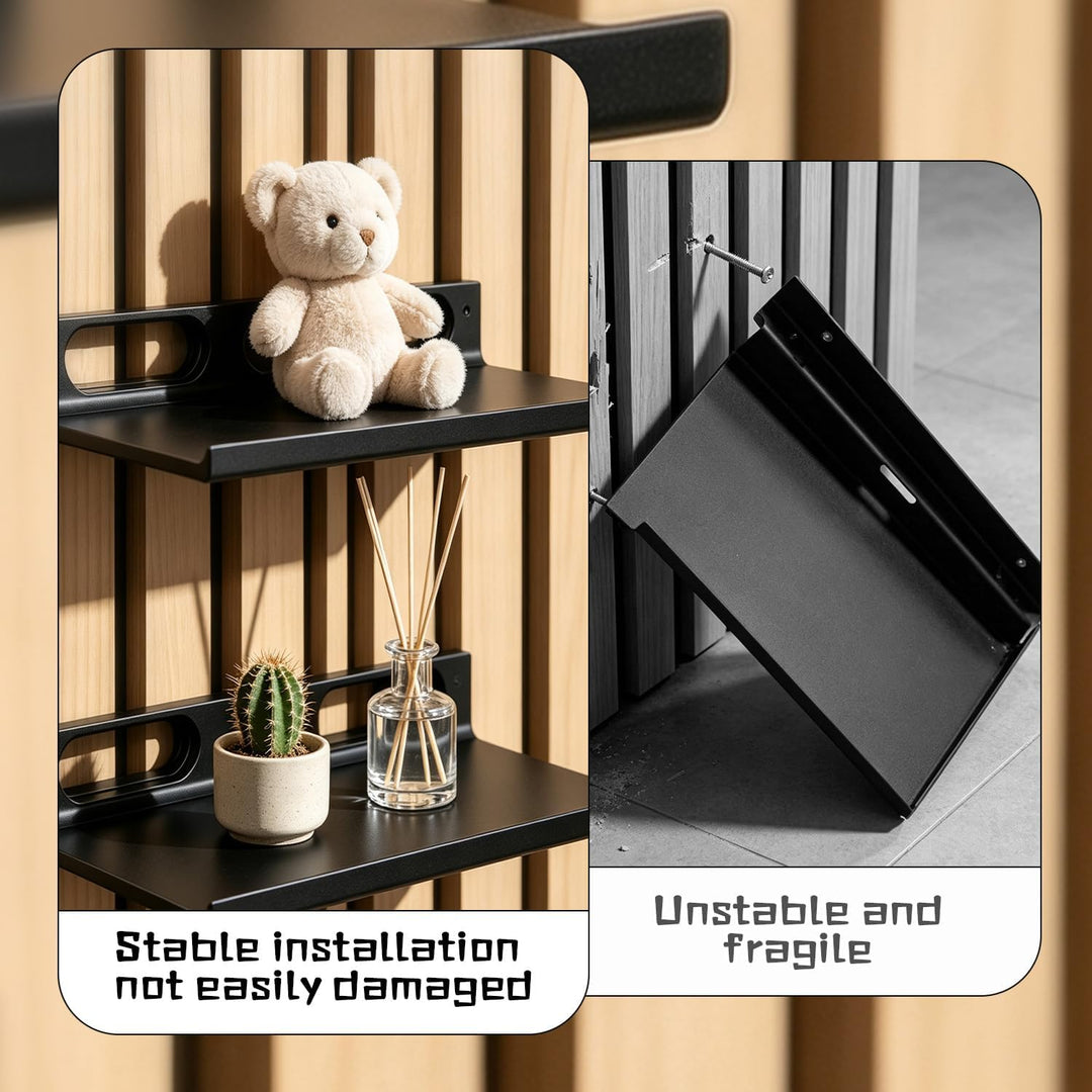 Regal für Akustikpaneele 2er Set, 15x9cm Zubehör Akustikpaneele ohne Bohren für vertikale horizontal