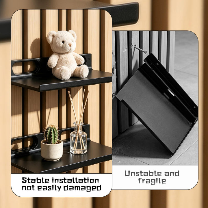 Regal für Akustikpaneele 2er Set, 15x9cm Zubehör Akustikpaneele ohne Bohren für vertikale horizontal