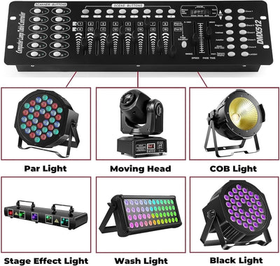 UKing DMX Controller, 192 Kanäle DMX512 Controller Konsole 240 Szenen für MINI DMX-Controller DMX-Li