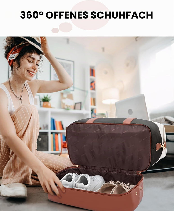 LOVEVOOK Handgepäck Tasche Für Flugzeug 40x20x25, Reisetasche Weekender Damen für Ryanair, Klein Spo