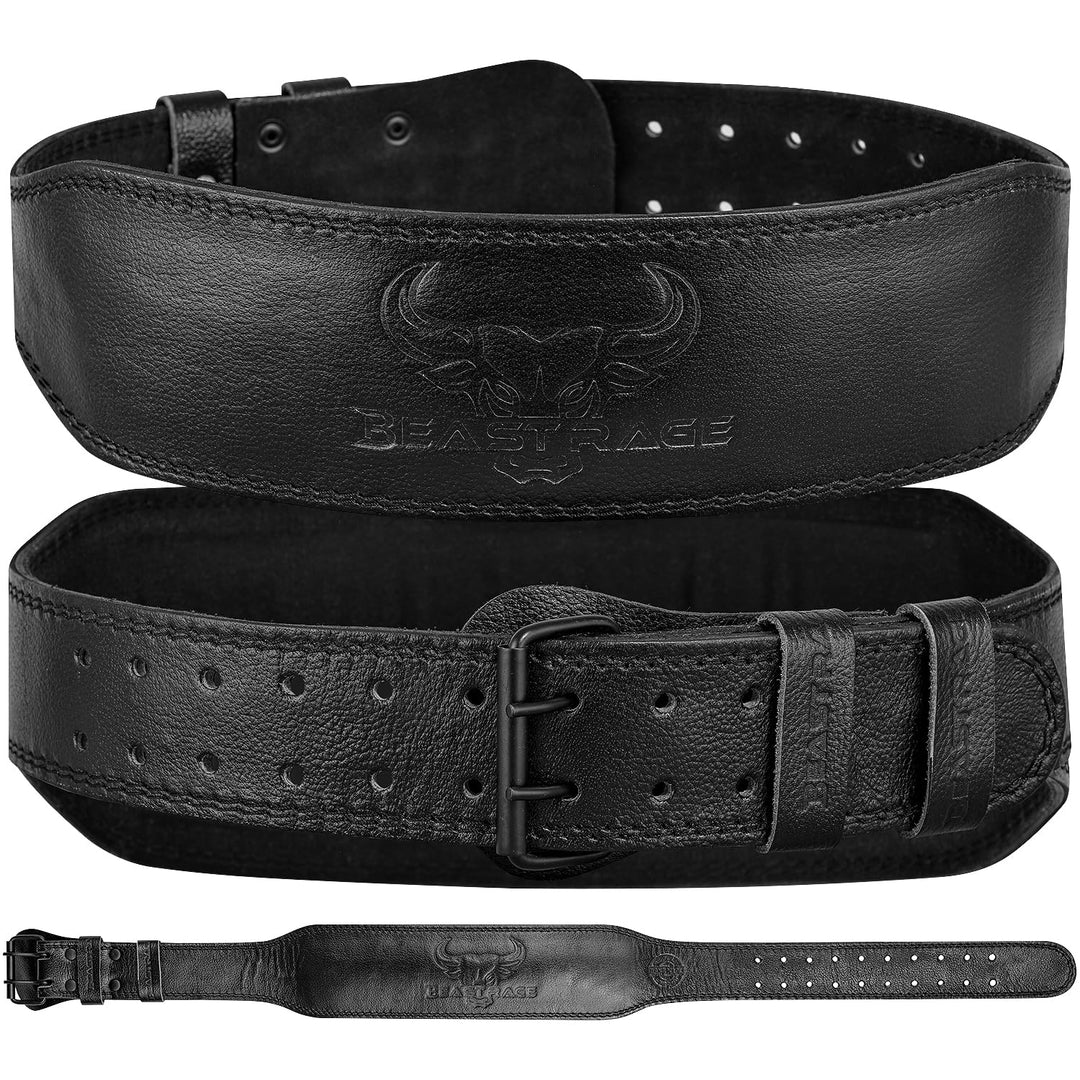 BEAST RAGE Gewichthebergürtel für Männer und Frauen, Leder-Gürtel für Gewichtheben, 10,2 cm gepolste
