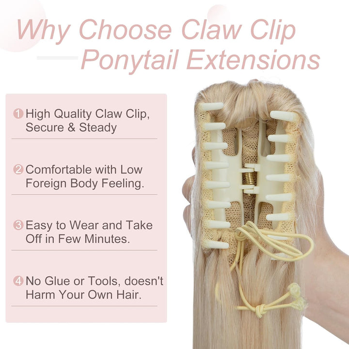 Haarteile Echthaar Ponytail Extension Clip in Pferdeschwanz Extensions Echthaar Glatt Zopf Haarverlä