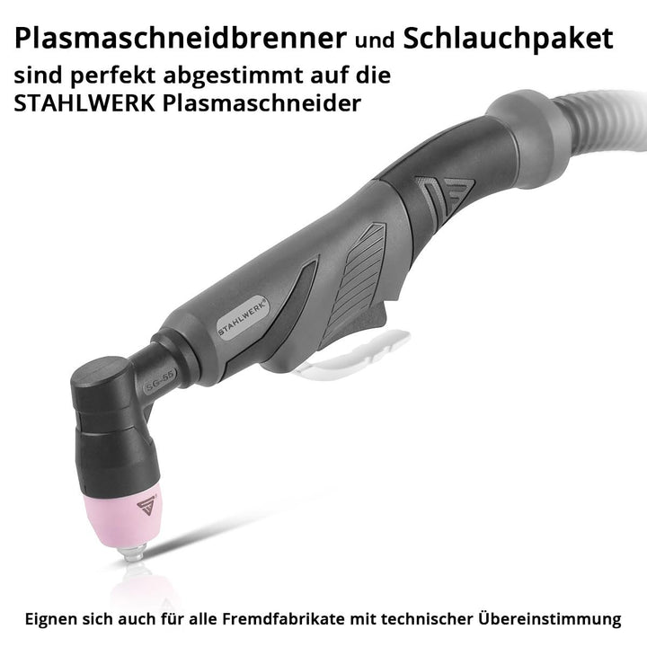 STAHLWERK Plasmabrenner AG-60 / SG-55 mit 5 Meter Schlauchpaket Plasmaschneider bis 70A Schweissgerä