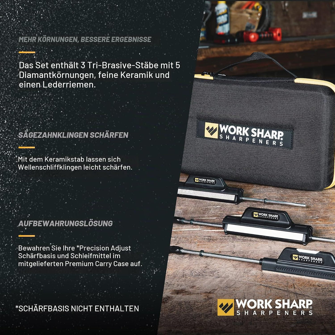 Upgrade-Kit für präzise einstellbare Messerschärfer, Set mit 7 Schleifmitteln und Tragetasche