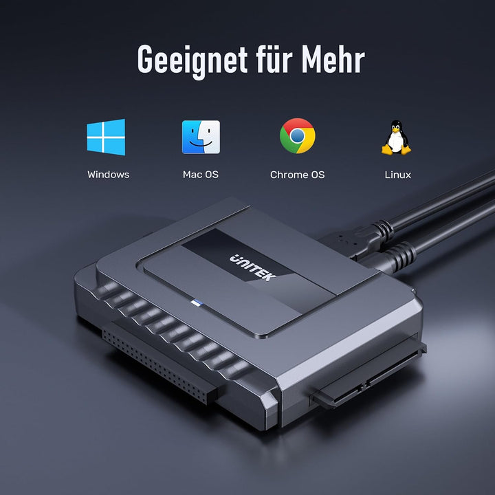 UNITEK Unitek IDE SATA zu USB Festplattenadapte, USB SATA IDE Externer Festplattenleser für 2,5/3,5