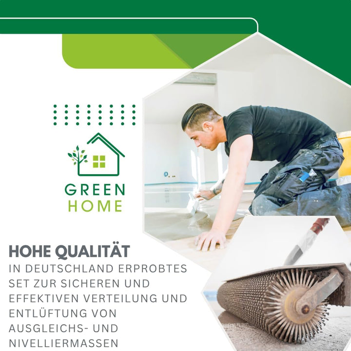 Green Home Entlüftungsroller Set: 50 cm Entlüftungswalze + Nylon-Nagelsohlen [35 mm] (fertig montier