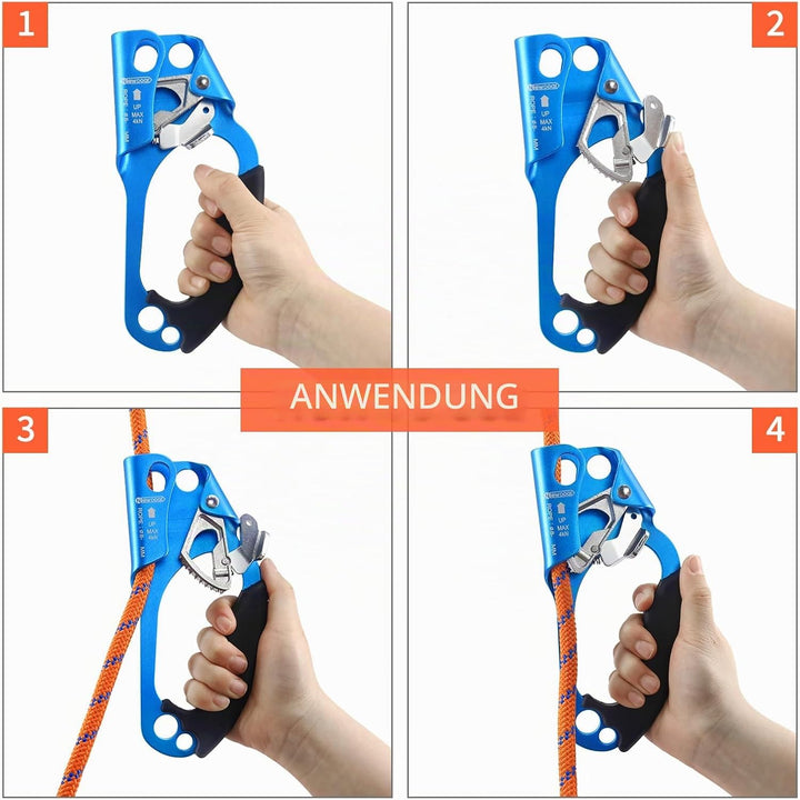 NewDoar UIAA &amp; CE-zertifizierte Handsteigklemme Seilklemme Ascension Kletterbaum Baumpfleger Abseile