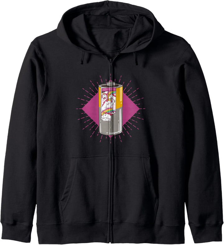 Einhorn Batterie Kapuzenjacke