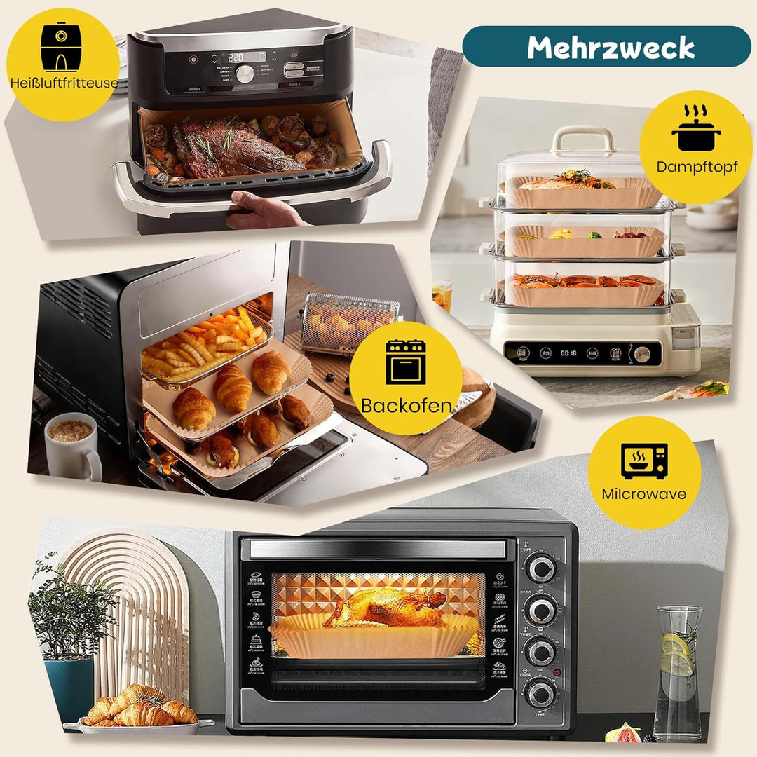 300 Stück Backpapier für Ninja Foodi Flexdrawer 10,4L Heissluftfritteuse Dual Zone, Zubehör für Ninj