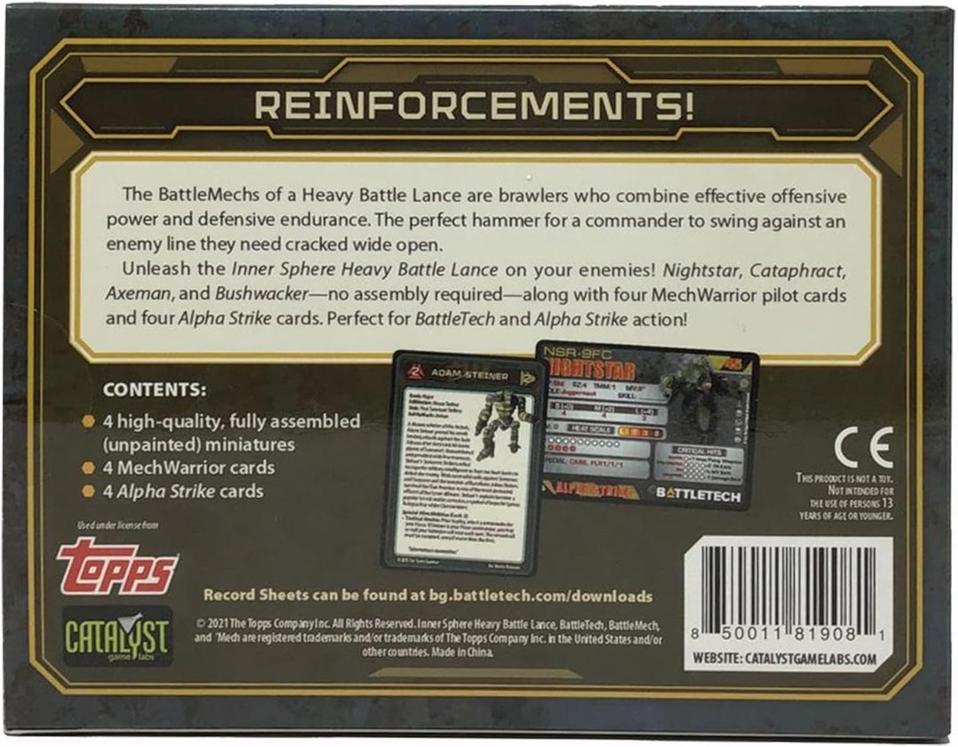 Catalyst Game Labs BattleTech: Inner Sphere Heavy Battle Lance - Miniature Game