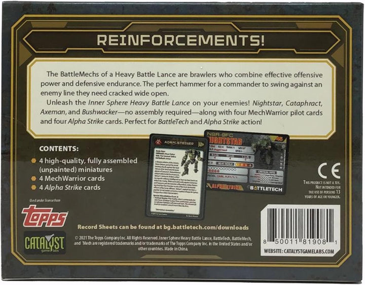 Catalyst Game Labs BattleTech: Inner Sphere Heavy Battle Lance - Miniature Game