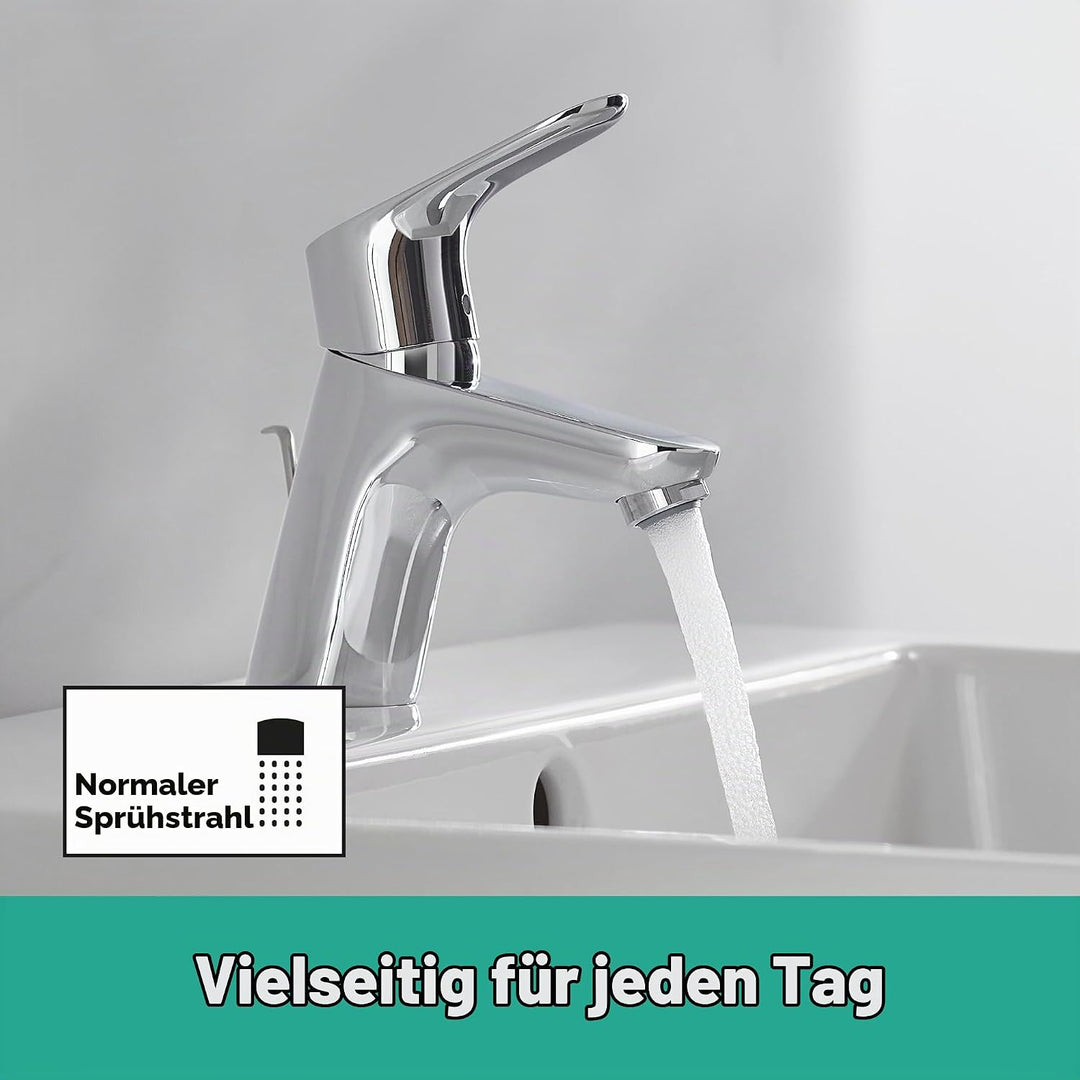 hansgrohe Wasserhahn Focus (Armatur mit Auslauf Höhe 70mm und Zugstangen-Ablaufgarnitur) Chrom, Chro