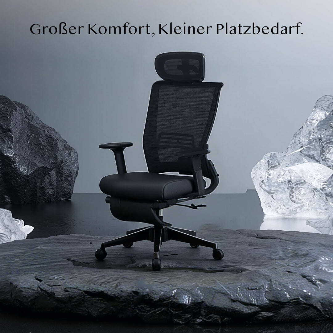 FLEXISPOT Ergonomischer Bürostuhl Foldex, Klappbarer Bürostuhl für Kleine Räume mit Lendenwirbelstüt