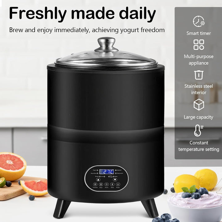 Joghurtbereiter, Joghurtmaschine Multifunktional 8L Grosses Fassungsvermögen Fermenter Yoghurt Masch