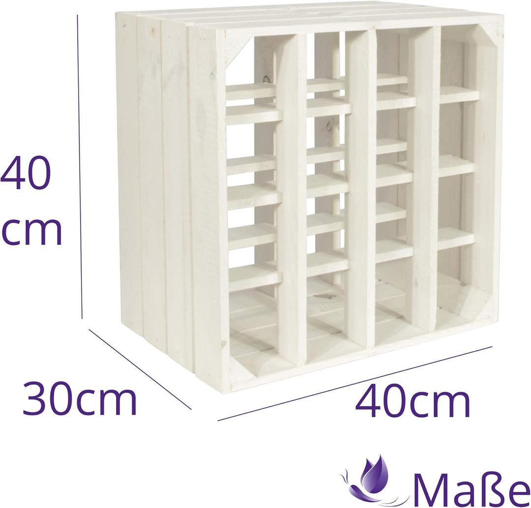 CHICCIE Weinregal Wino aus Holz - Weiss + Regal Holzkiste 1 +