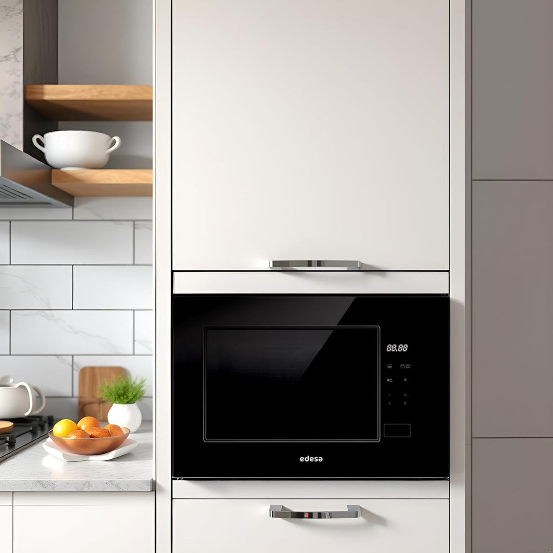 EDESA Einbau-Mikrowelle EMW-2021-IG BK, rahmenlos, grosse Kapazität, 20 Liter, Grillleistung 800 W,