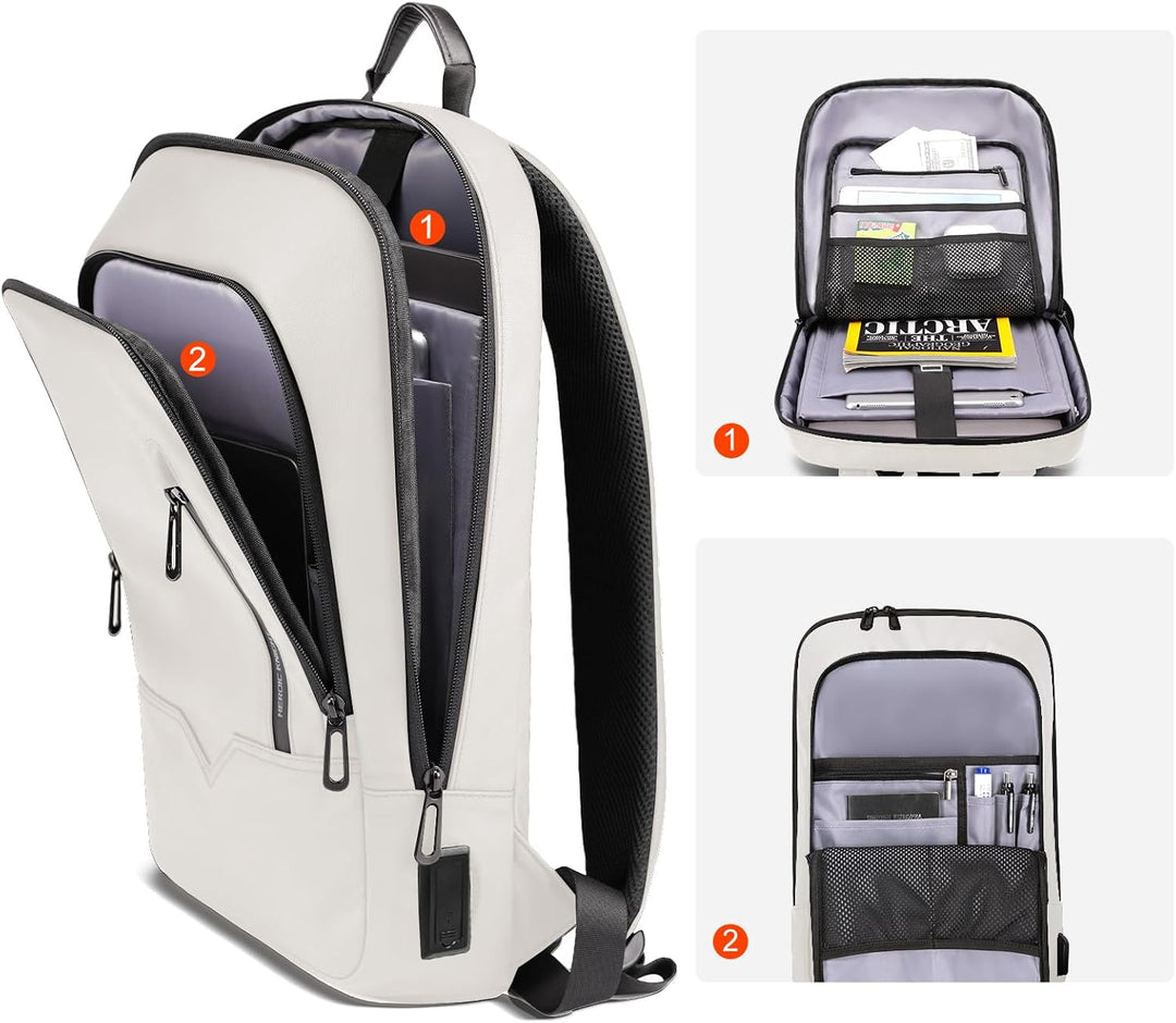 Laptop Rucksack Herren Leicht Business Backpack mit USB-Anschluss Wasserdichter Rucksack Herren Schu