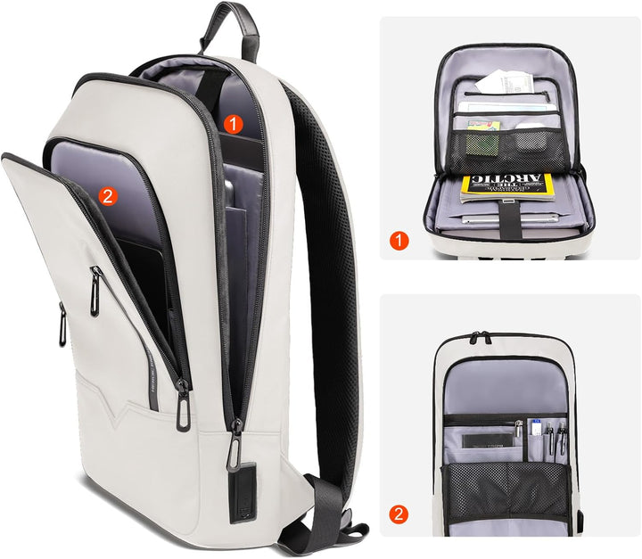 Laptop Rucksack Herren Leicht Business Backpack mit USB-Anschluss Wasserdichter Rucksack Herren Schu
