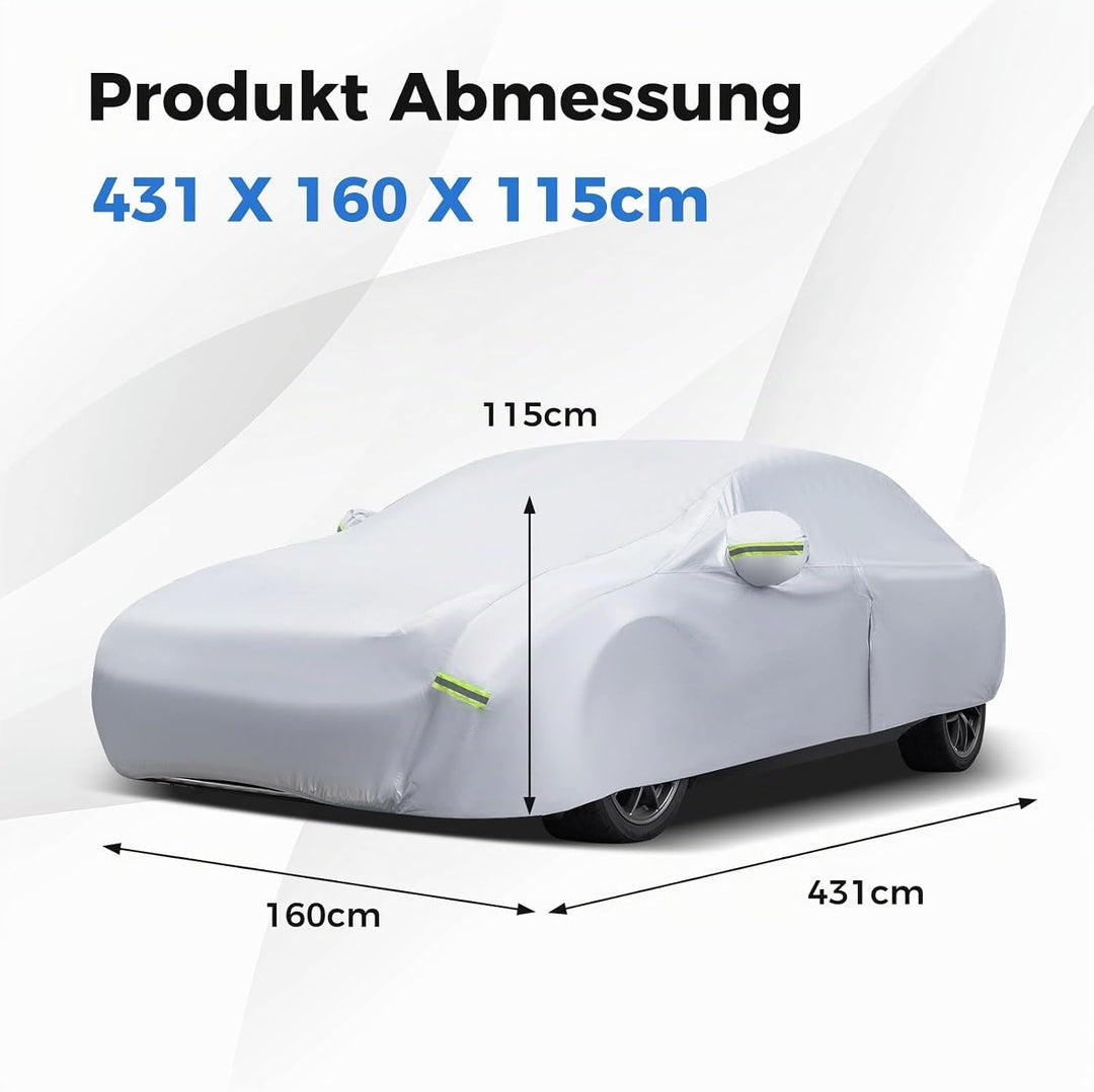 COSTWAY Abdeckplane Auto, Autoplane Wetterfest mit Reissverschluss &amp; Tasche | Autogarage Vollgarage