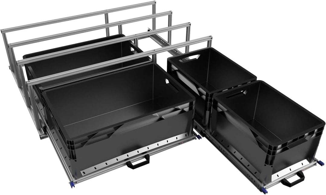 VOBI Heckauszug Kastenwagen Doppelauszug, mit Ablagefläche, 1050x814 mm, 100 kg Belastbarkeit
